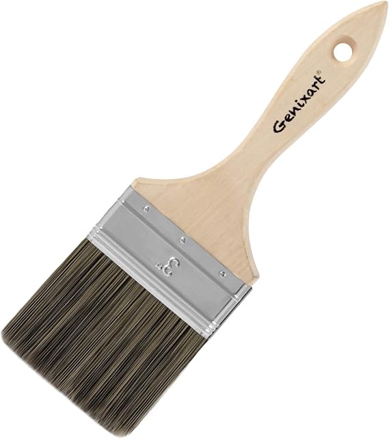 Genixart Double Thick Chip Paint Brush, Wood Stain Brush for Fence, 3 Inch