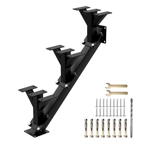 3 Step Metal Stair Stringers,Stair Riser for Deck Height 21.3"
