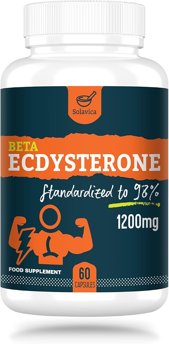 Solavica Beta Ecdysterone Supplement 1200mg Per Serving (60 Capsules)-1 Month Supply-98% Maximum Purity Ecdysterone (60 Count (Pack of 1))