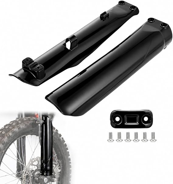 Motorcycle Front Fork Guard for Surron, Electric Dirt Bike Front Fork Protector Shock Absorber Guard with 6 Pcs Bolts for Surron Ultra Bee Electric Dirt Bike 