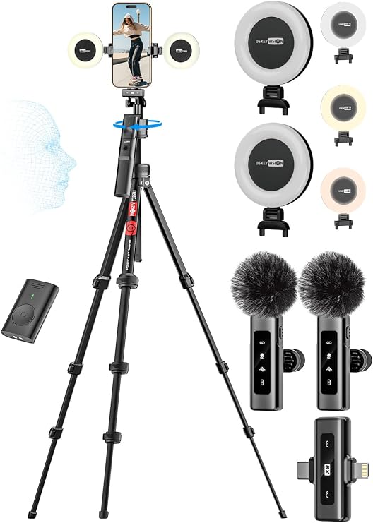 USKEYVISION Content Creator Essentials,Vlogging Kit w/Mic R01 Pro Combo1