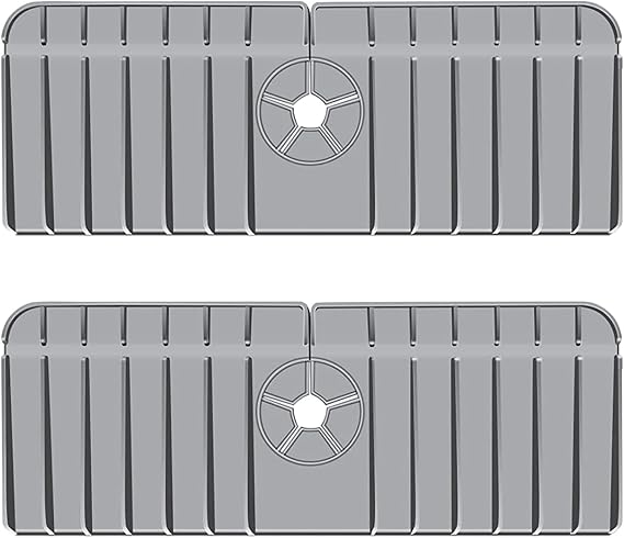 2 Pack Silicone Sink Faucet Mat, Splash Guard Draining Pad Behind Faucet
