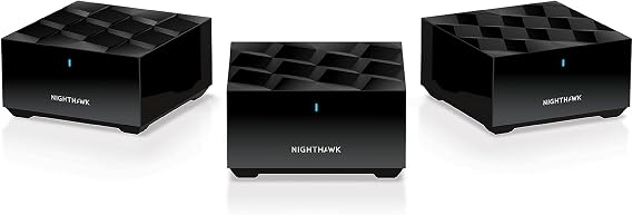 NETGEAR nighthawk WiFi 6 Mesh (MK73S), Dual Band Mesh WiFi System, Coverage of 400 m², Speeds up to 3Gbps (AX3000), Full Armor Anti-Virus Protection Included for 1 Year