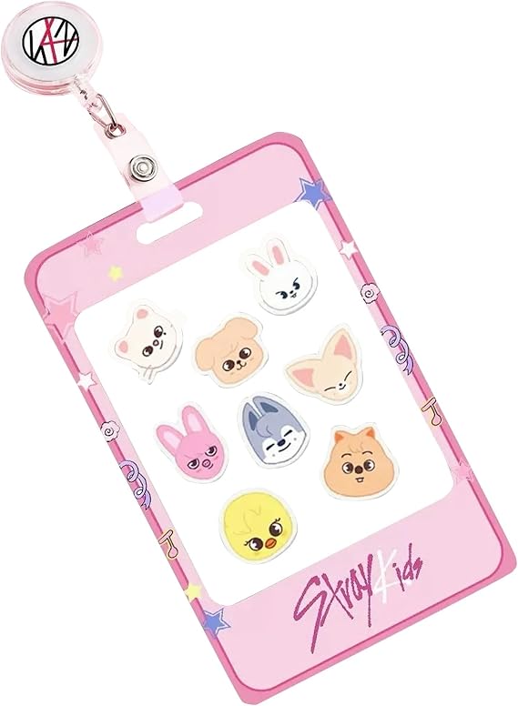 1 Pcs Photo Holder and Retractable Reel,ID Holders Case with Retractable Clip for Teacher Student Office Women Men