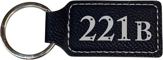 Keychain - Rectangle - 221b - Leather