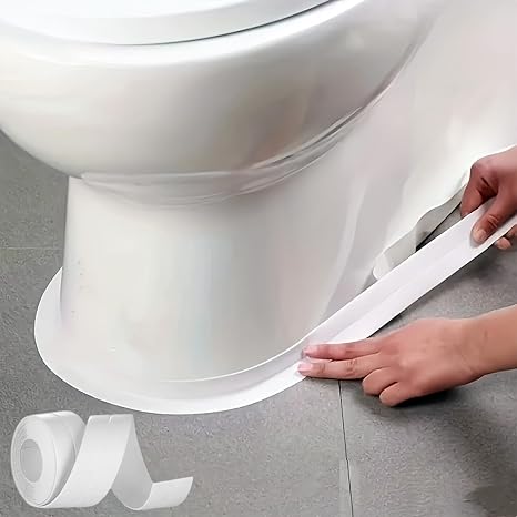 White Caulk Tape Waterproof Self Adhesive, Peel & Stick Caulking Strip | Quick & Easy to Install in Minutes, Traditional Caulking Replacement, Strong Adhesive, Floor Wall Edge Protector