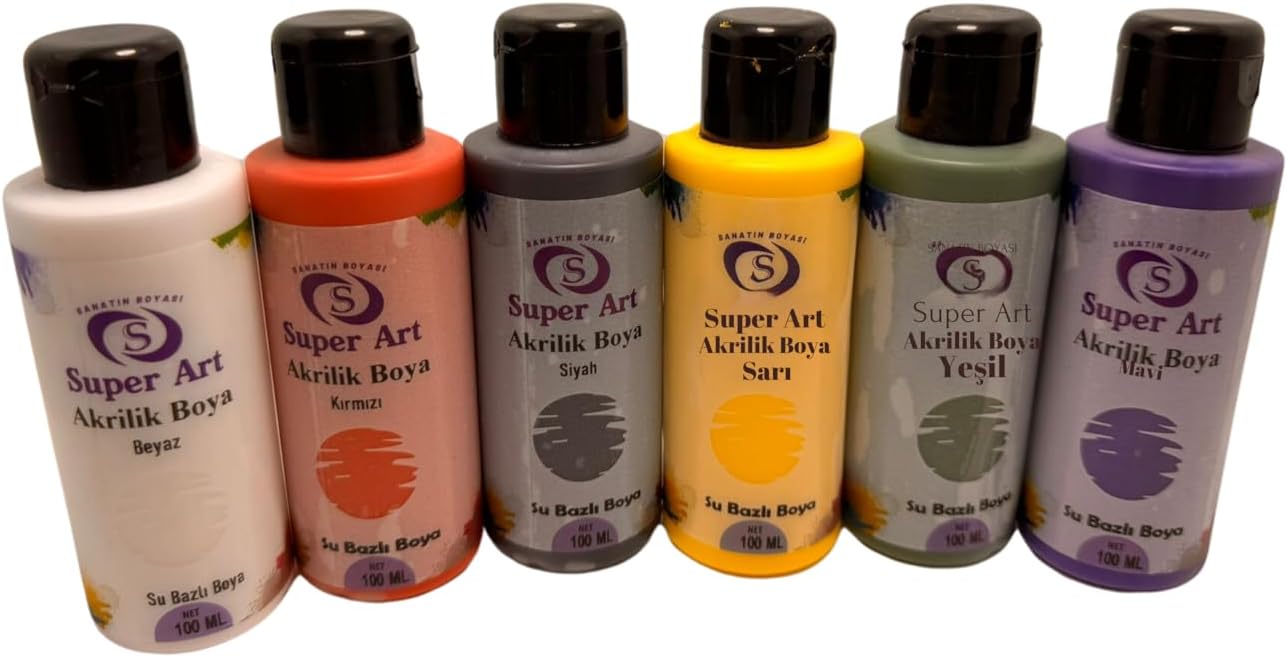 SuperArt Acrylic Paint Set of 6 6x100 mL