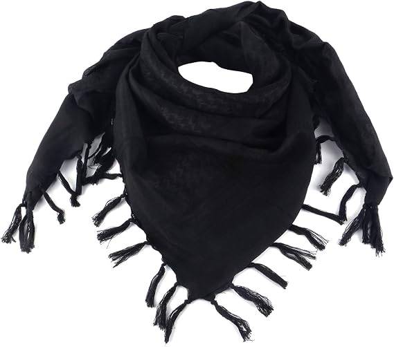 Scarf Shemagh Military Tactical Desert Keffiyeh Scarf Head Neck Scarf Cotton 43x43 inches Colorful Arab Scarves Wrap with Tassel for Men & Women