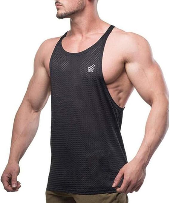 Men's Sleeveless Workout Tank Top for Muscle Building, Quick-Dry Compression Fitness Vest with Flatlock Seams, Breathable Sport Shirt for Gym Running Training