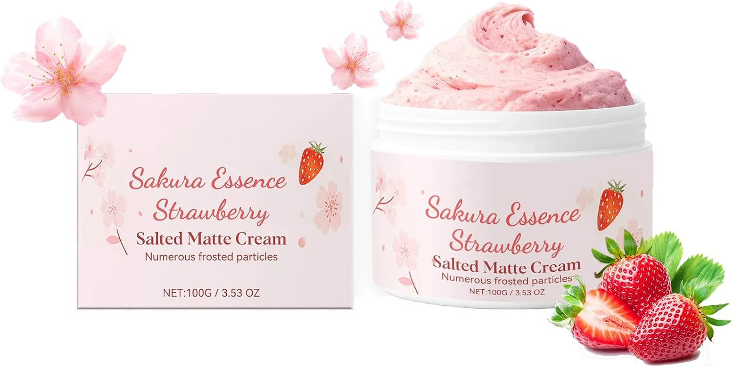 Cherry Blossom & Strawberry Sugar Scrub, Exfoliating Body & Foot Scrub, Gentle Skin Exfoliator for Body Care, Polish Away Dead Skin Cells,Unclog Pores,Improve Skin Texture,Sweet Scent Bodys Exfoliator