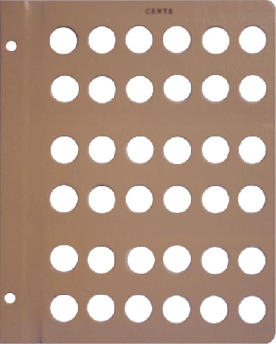 Dansco Blank Coin Storage Album Page for Small Cents