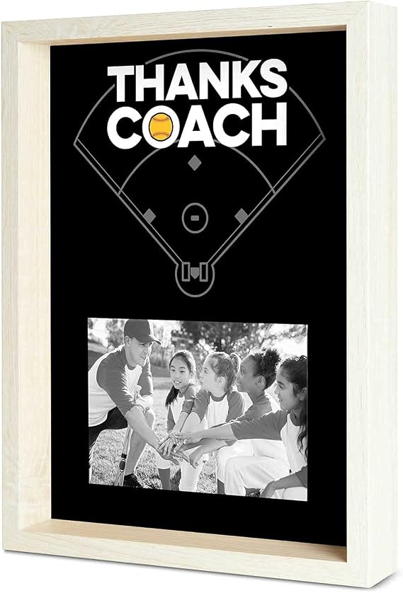 ChalkTalkSPORTS Softball Coach Picture Frame - Autograph Ready - Holds 4x6