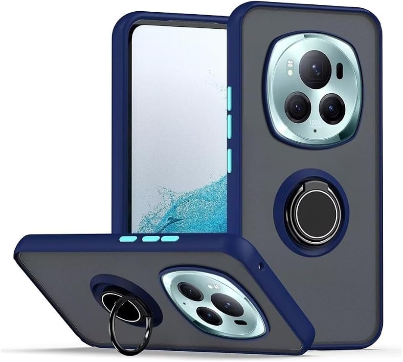 Honor Magic 6 Pro Uyumlu Kılıf Montreal Yüzüklü Standlı Araç Tutucu Özellikli, lacivert