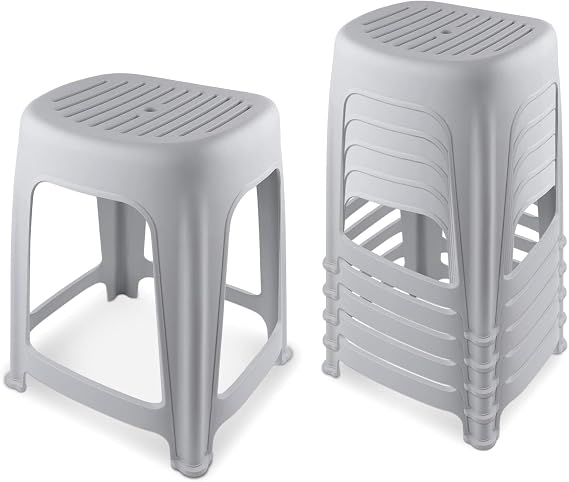12 Pack Stackable Stools - 18" Standard Height Stackable Stool | Lightweight Durable Office Classroom Chair Easy Store Flexible Seating | Multipurpose Nesting Stools for Home Office School