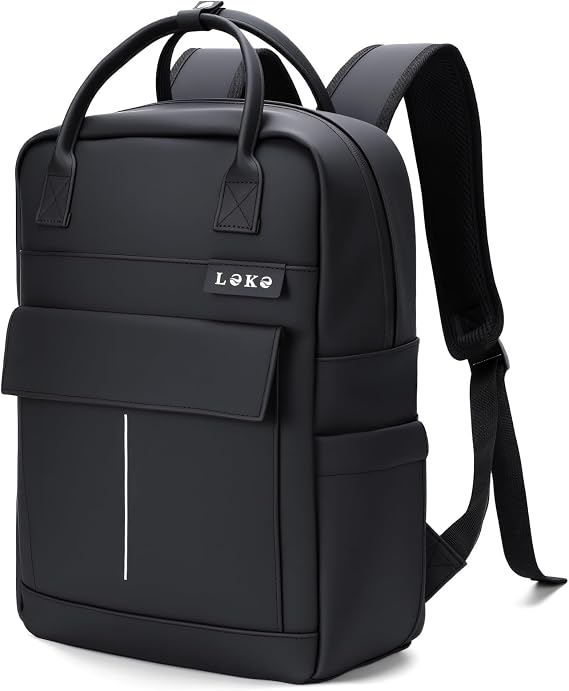 Laptop Backpack 15.6 Inch, Waterproof Work Leather Bag
