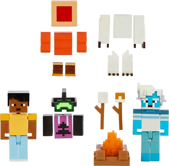 Mattel Minecraft Creator Series Action Figures & Accessorie Collectible Set, Mount Enderwoood Yeti Scare Playset with Steve & Yeti Figures