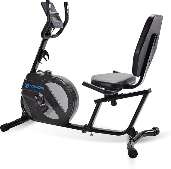 Stamina Recumbent Exercise Bike for Home 346 w/Smart Workout App - Stationary Bike for Adults, Seniors w/Large, Adjustable, Comfortable Seat & Walk-Thru Design