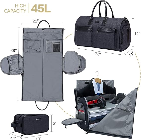 Modoker Convertible Garment Duffel Bag and Tie Case Bag