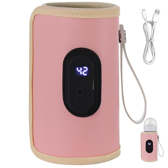 Baby Bottle Warmer Bag, Portable Bottle Warmer 18W Quick Heating Baby Bottle Warmer Temperature Adjustable USB Baby Bottle Heater for Home Family Travel Style2