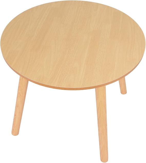 Round Dining Table, Small Kitchen Table for 2-4 Person, Mid Century Modern Dining Table with Thickness Wood Grain Tabletop for Dining, Living Room, Small Space Wooden Color