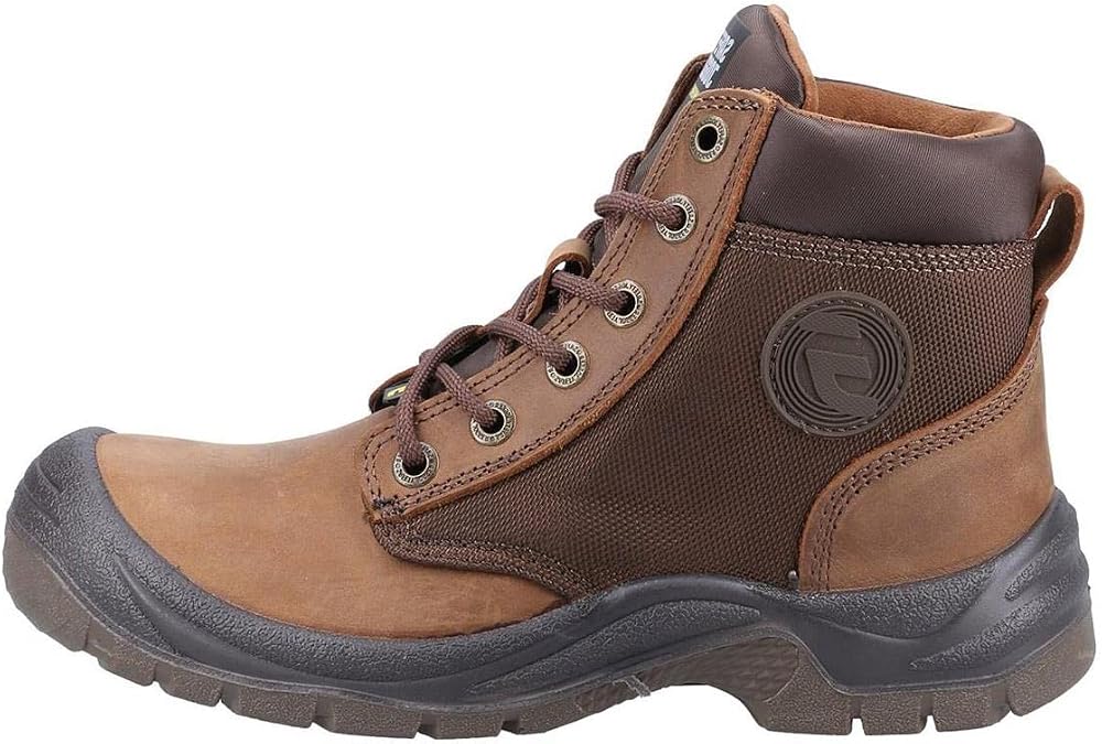 SAFETY JOGGER Dakar S3 Steel Toe Work Boots for Men and Women with Breathable Mesh Lining, Steel Safety Midsole Plate, and Slip Resistant PU Outsole, Brown, 9.5 Women/8.0 Men