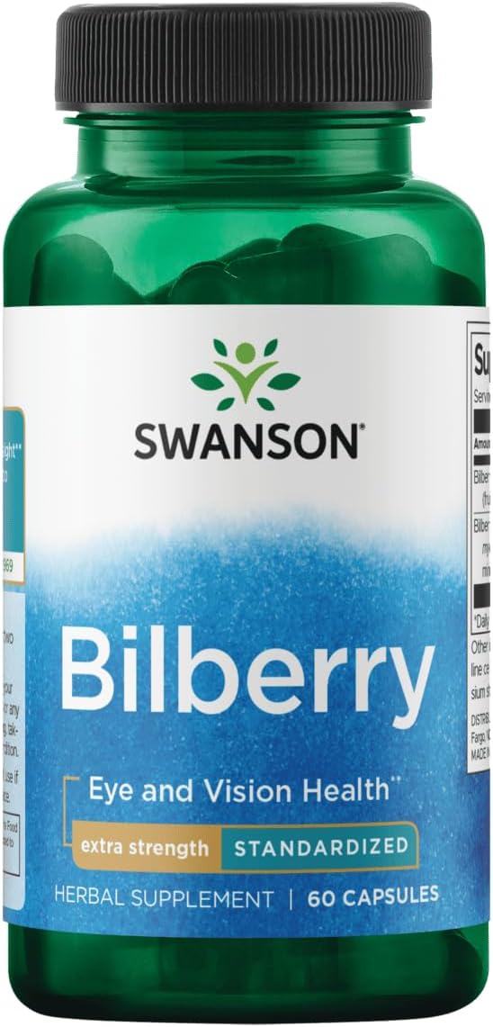 Swanson Extra-Strength Bilberry Standardized 100 mg, 60 Capsules