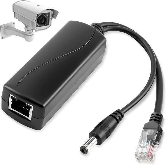 Active PoE Splitter 48V to 12V 2A Output, 10/100Mbps 5.5x2.1mm DC Plug