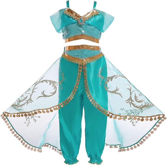 DH DreamHigh Girls Arab-Style Princess Fancy Costume Dress for Little Girls 3-10 Years