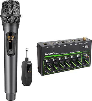 Aveek Dynamic Wireless Microphones & Mini Audio Mixer