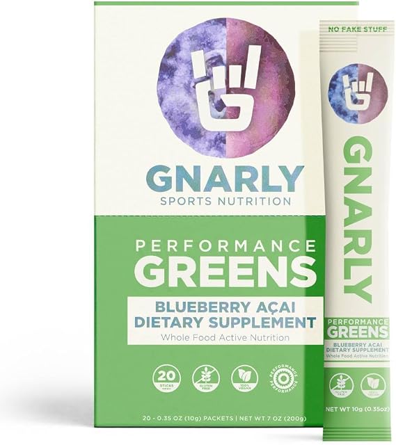 Gnarly Nutrition Blueberry Acai Greens Superfood Powder | 20 Stick