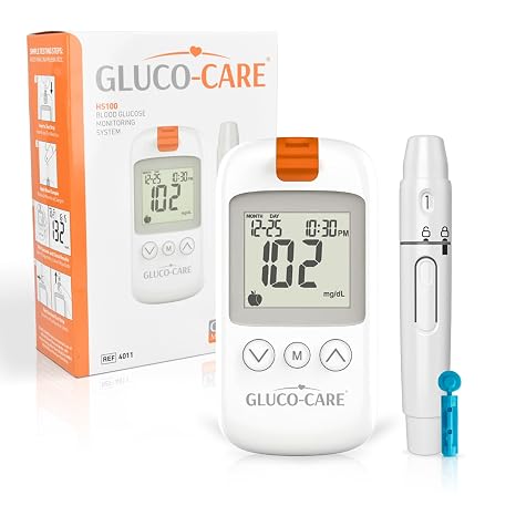 Glucose Monitor Kit, Digital Glucometer | Glucometer, Glucometer included with test strips and test strips designed for the Gluco-Care Model