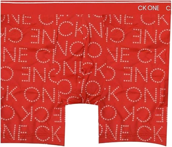 Calvin Klein Men's CK ONE Microfiber Boxer Brief (US, Alpha, Large, Regular, Regular, Red, Star Logo)