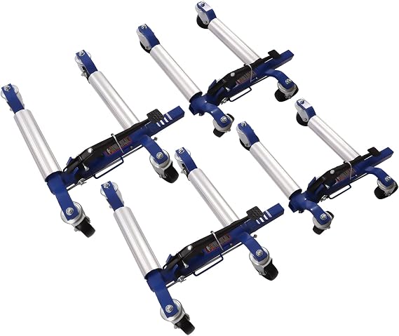 Set of 4 Car Wheel Dolly Heavy Duty Self Loading Dolly with Ratcheting Foot Pedal, 1300lbs Capacity Car Dollies for Moving Cars and Equipment