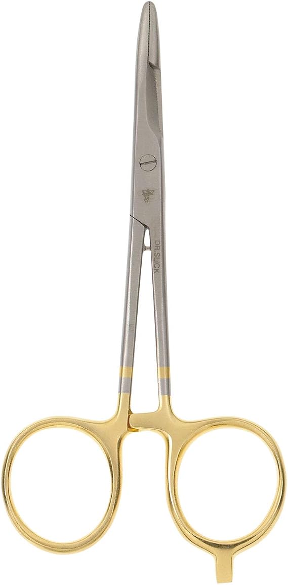 Dr. Slick Scissor Clamp, 5-1/2", Gold Loops, Straight, 1/2