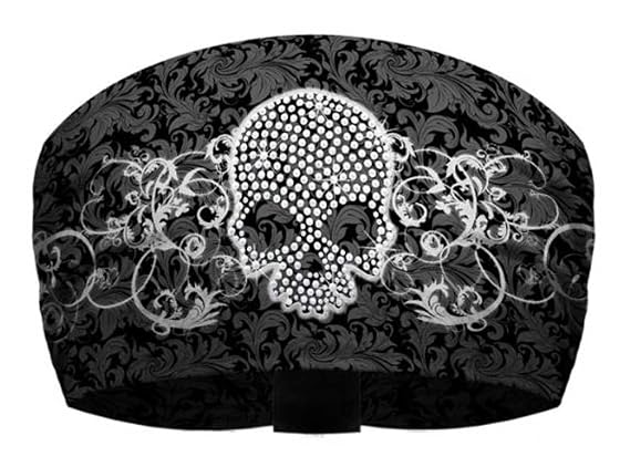 That's A Wrap Women's Skull & Scroll Black/White Knotty Band Head Wrap. KB2922