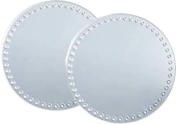 2Pcs Clear Acrylic Bag Bottom Shaper Cushion Base Round Knitting Crochet Boards Bag Bottom Pad Round Circle with Holes for DIY Crochet Bag Accessories, 20cm Dia