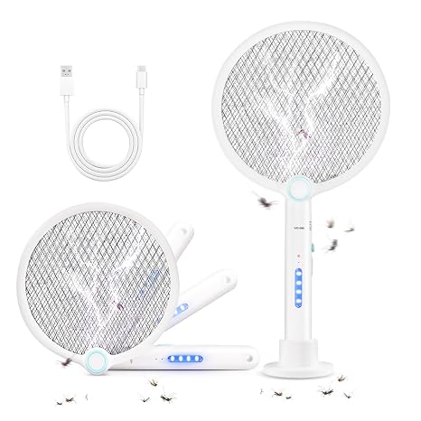 Electric Fly zapper, electric fly swatter 3800V Flies killer Indoor & Outdoor Pest Control, Mosquito and Insect Bug Zapper Racket -USB