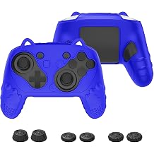 Silicone Controller Case Set Compatible with Nintendo Switch 2 Pro, Gamepad Accessories - Protective Softshell Cover with 6 Thumb Grips, Shock-Resistant & Ergonomic Comfort Grip Design (Deep Blue)