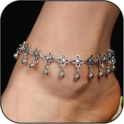 Silver Anklets for Women Ankle Bells Jingle Bell Bracelet Christmas Bracelet Silver Chain Jingle Bells Anklet Christmas Accessories Jewelry Gift Christmas Stockings Stuffers