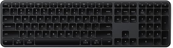 Satechi Slim EX3 Wireless Keyboard, Bluetooth & 2.4 GHz, Space Black
