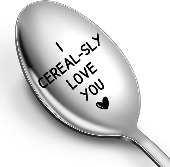 Stocking Stuffers Valentines Day Gifts for Men Him Boyfriend Husband Xmas | Christmas Anniversary Birthday Gifts for Men Women Him Her Boyfriend Girlfriend Wife Adults I Cerealsly Love You Spoon