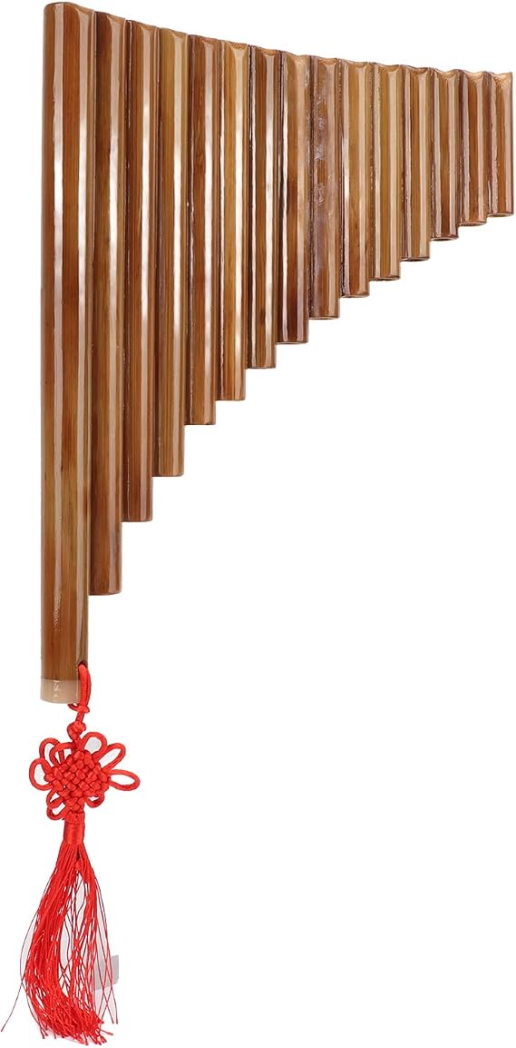 Bamboo Pan Flute with 15 Pipes - G Tone Chinese Pan Pipe for Beginners