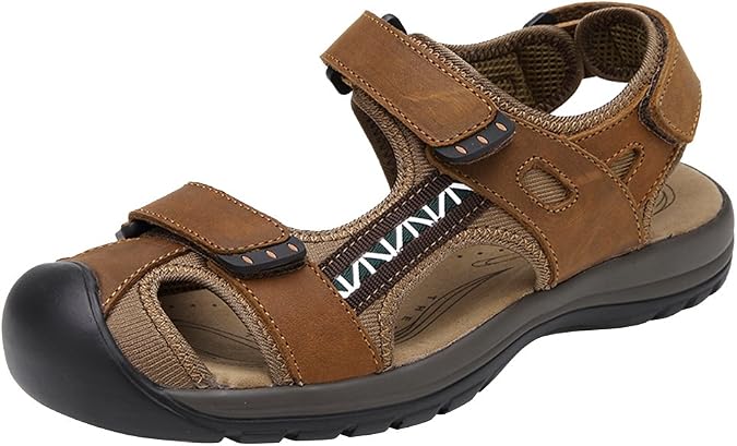 Womens Sandals, Leather Fabric, for Walking