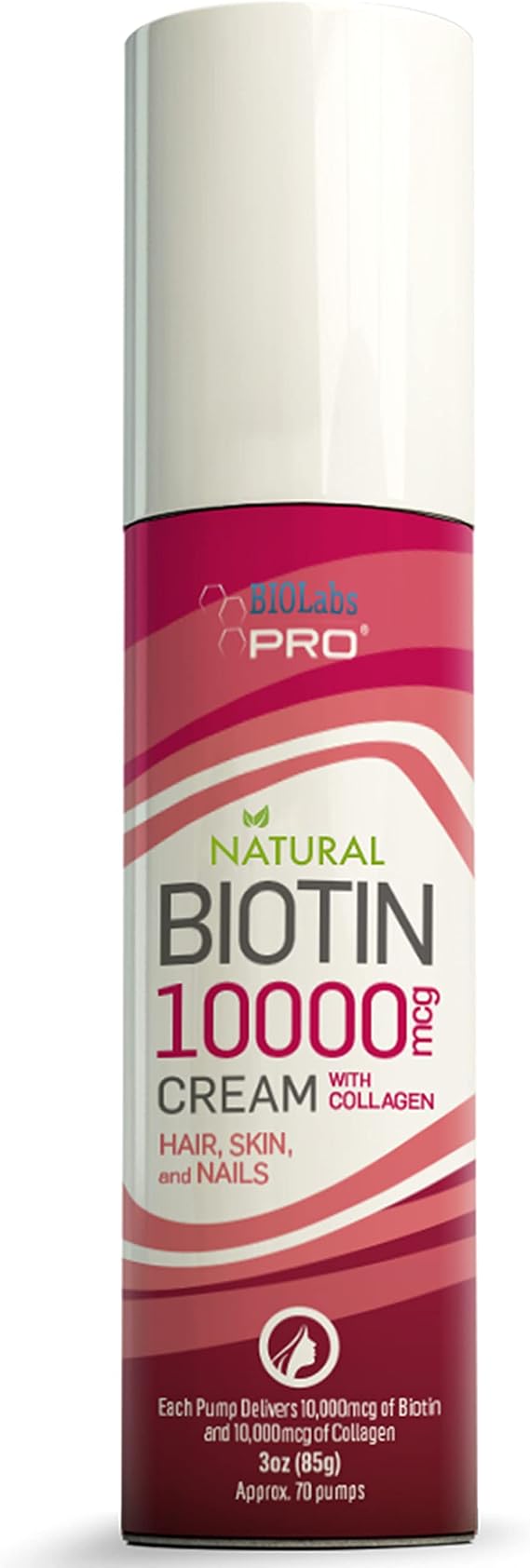Biotin + Collagen for Hair Growth, Biotin 10000mcg Cream with Collagen | Maximum Hair Skin and Nails Formula Boosts Hair Growth and Helps Stop Hair Loss Fast, Two Month Supply - 3oz