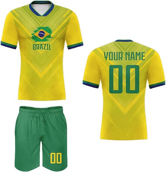Custom 24/25 National Soccer Jersey Set for Men Women Printed Name Number Logo Sports Shirts Shorts Fans Gifts