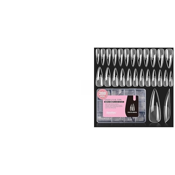 Beetles Gel Nail Tips Long Square with Stiletto Medium Nail Tips