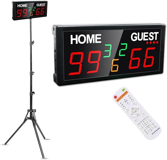 Battery Powered Scoreboard with Tripod,Digita Scoreboard with Remote