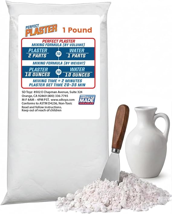 Perfect Plaster for Pottery & Ceramic Slip Casting Molds, 1 lb Bag
