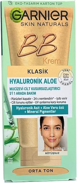 Hyaluronik Aloe Mucizevi Cilt Kusursuzlaştırıcı 5'i 1 Arada Bakım Kremi Orta Ton 50 ml