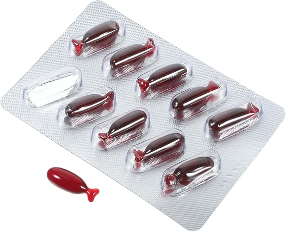 VICASKY 1 Set Plasma Capsules Prank Faux Blood Capsules Fun Halloween Decorations Indoor Theatrical Blood Fake Sponge Halloween Party Favors Fake Makeup Kit Plastic Red